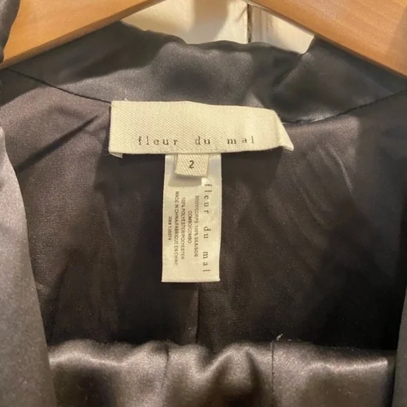 Fleur du Mal Black Crop Suit Pants and Jacket Set - Picture 4 of 9